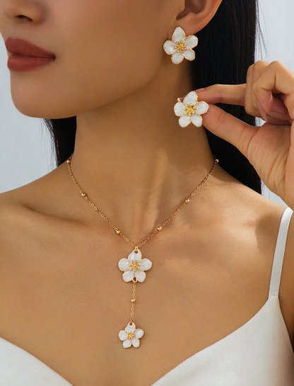 Azahar | Set de collar y aros florales