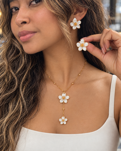 Azahar | Set de collar y aros florales